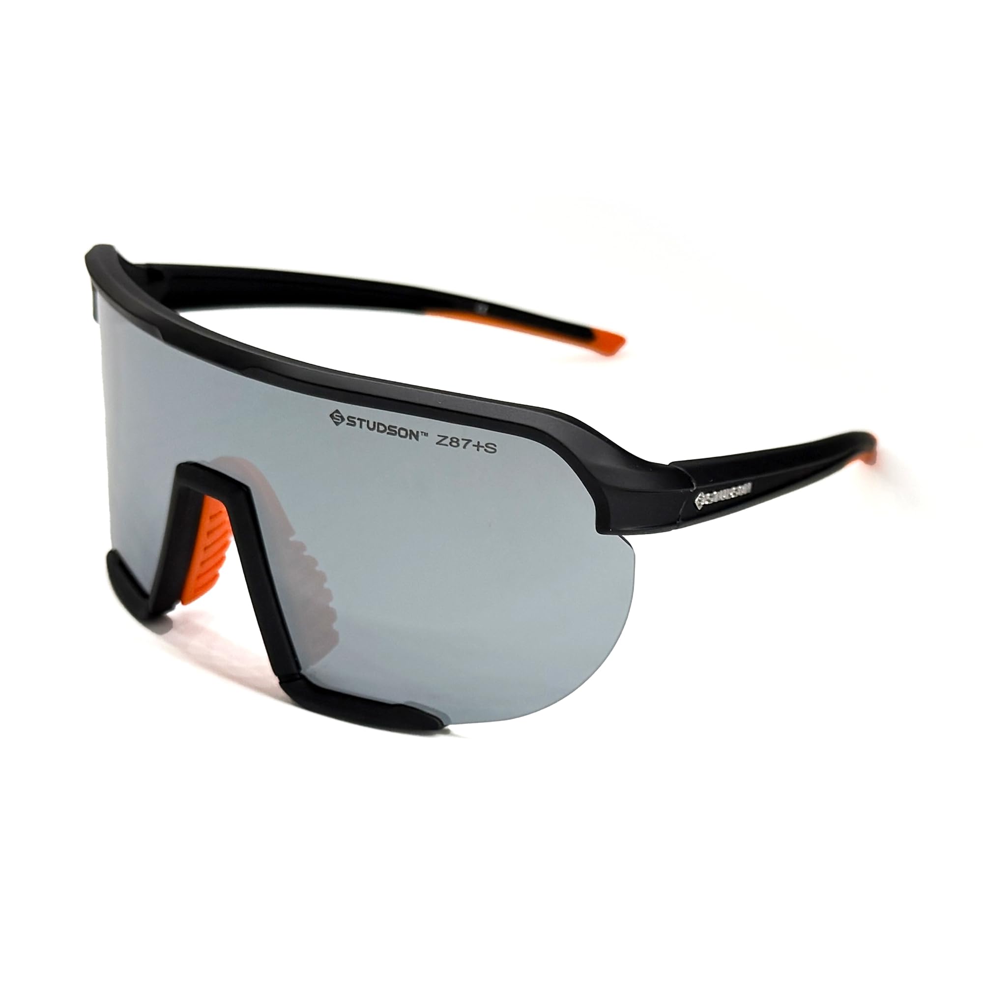 STUDSON Watchman - Gafas de seguridad con protección contra impactos ANSI Z87+, lentes de policarbonato resistentes a los arañazos y antivaho, ajuste antideslizante, marco envolvente ligero, talla