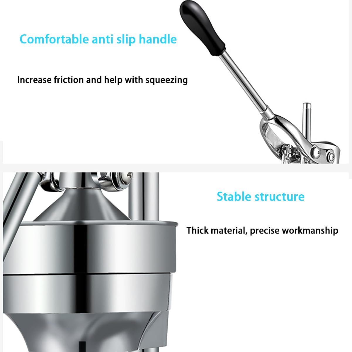 Exprimidor Manual de cítricos Alta Resistencia: exprimidor limón Metal Profesional para Naranjas, Limones, limas, pomelos, prensado Calidad granadas y Frutas Grado Comercial,A
