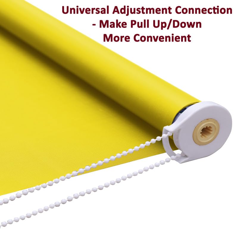 Image of Roller Blinds 300 GSM Polyester Fabric Waterproof & Sun Blockage Corded Roll Up and Down Blinds Curtains for Window, Door, Balcony (Yellow Color 3 X 11 Feet, Pack of 1 Piece)
