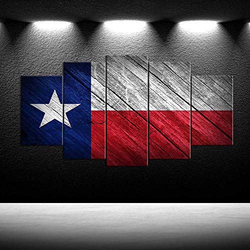 iKNOW FOTO Large 5 Panel Canvas Prints Texas State Flag...