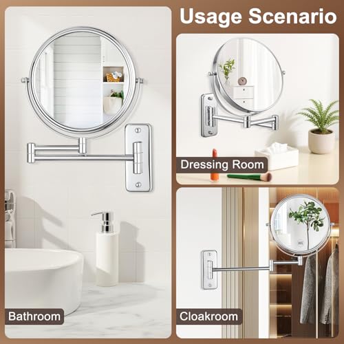 Espejo para Maquillaje Redondo Montado en Pared 8 pulgadas miniatura 5