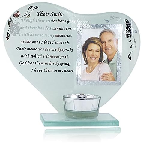 Memory Plaque Their Smile Her/His Smile Candle Photo Frame with Poem Remembrance by BudgetLine Cover
