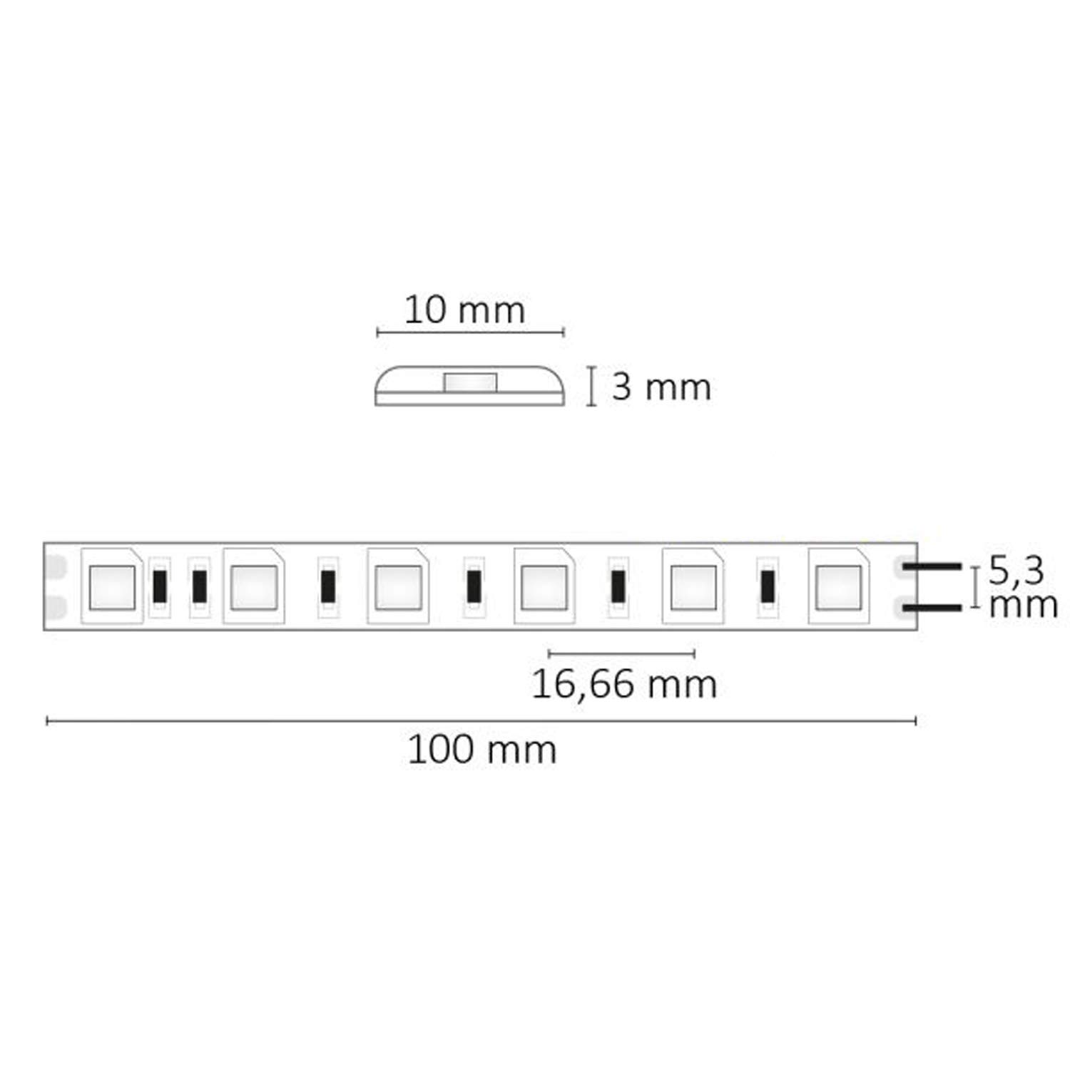 LED Flex de silicona banda, 24 V, 14,4 W, IP66, Blanco cálido