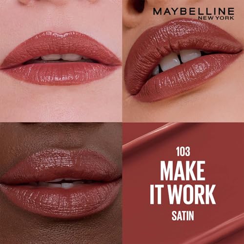 Image of Maybelline New York Maybelline Serum Lipstick (Satin), 103 Make | 1-Swipe Lush Color 8HR Weightless Hydration