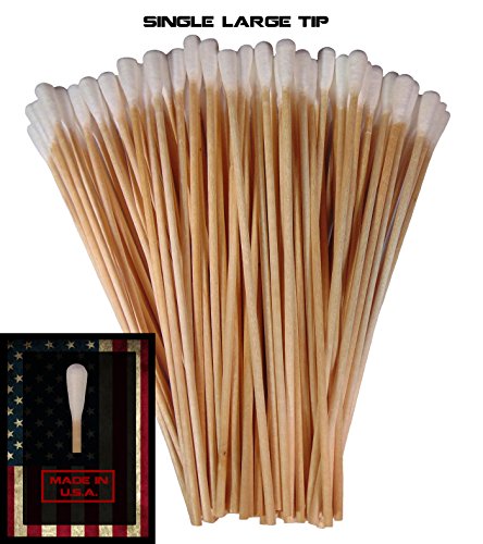 (Double Sided Regular Tip) Type-III 100pc Gun Cleaning 6 Inch American Made Cotton Swabs