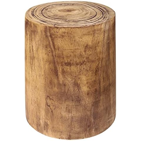 Wooden Tree Stump Stool, 19.25" Rustic Side Table Wooden Stump End Table Round Tree Stump Table Stump Table Small Coffee Tables Natural Decorative Garden Stools for Patio Home Decor Cover