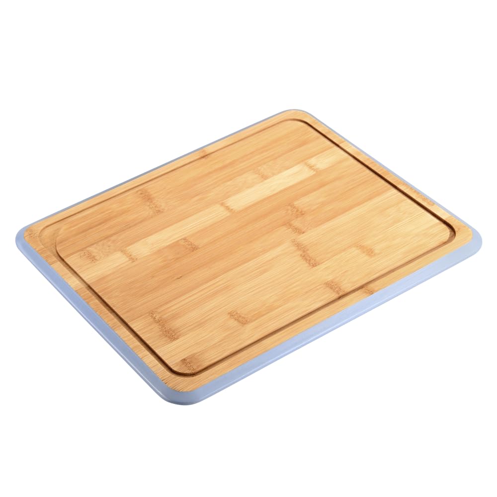 KESPER Bamboo Chopping Board, Dimensions: 40 x 30 x 1.6 cm, Colour: Brown, Blue, 58292