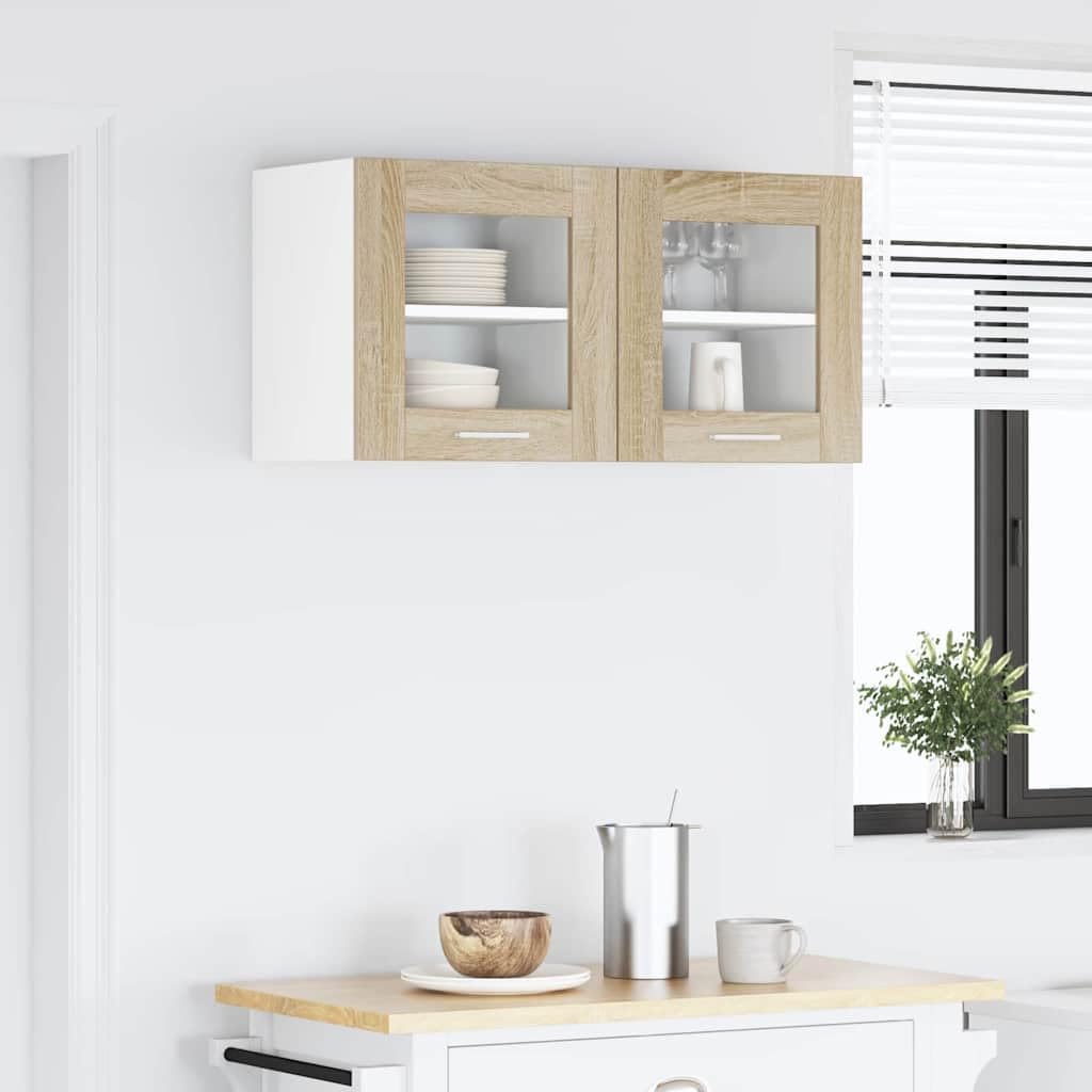 Armoire suspendue avec porte en chêne Sonoma - 40 x 31 x 40 cm - Meuble de cuisine moderne avec espace de rangement pour rangement et organisation dans la cuisine et la salle à manger