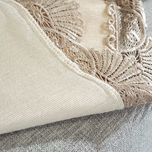 Chenille couverture de canapé beige tissage noble grand format