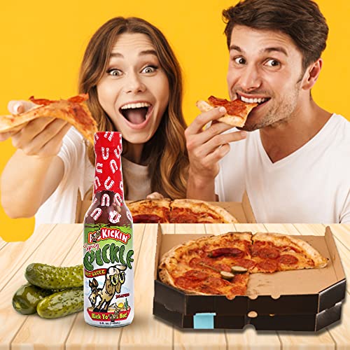 Kickin' Spicy Pickle Hot Sauce - 5 Oz - Premium Gourmet Jalapeno Hot Sauce For Chicken Wings And Burgers–Perfect Stocking Stuffers Or Christmas Gifts For The Hot Sauce Fan-Try If You Dare! #TOP5