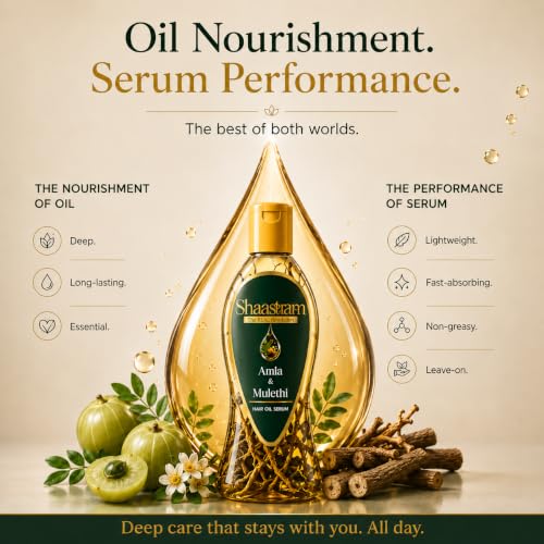 Image of Amla & Mulethi Hair Oil (works like a serum) with Neem Comb for Hair Growth & Fall Control (180ml) | Reduces Hair Loss, Strengthens Roots, Promotes Hair Growth | Non-Sticky, Fast Absorbing Herbal Oil for Men & Women