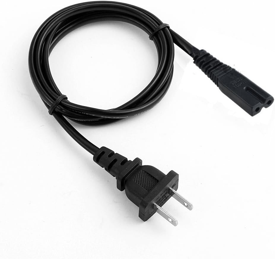 Generic 6ft AC Power Cord with two-prong US plug and figure-8 connector
