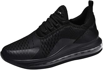 Men Solid High Top Male Air Cushion Mesh Breathable Running Shoes Lightweight Walking Sport Shoes