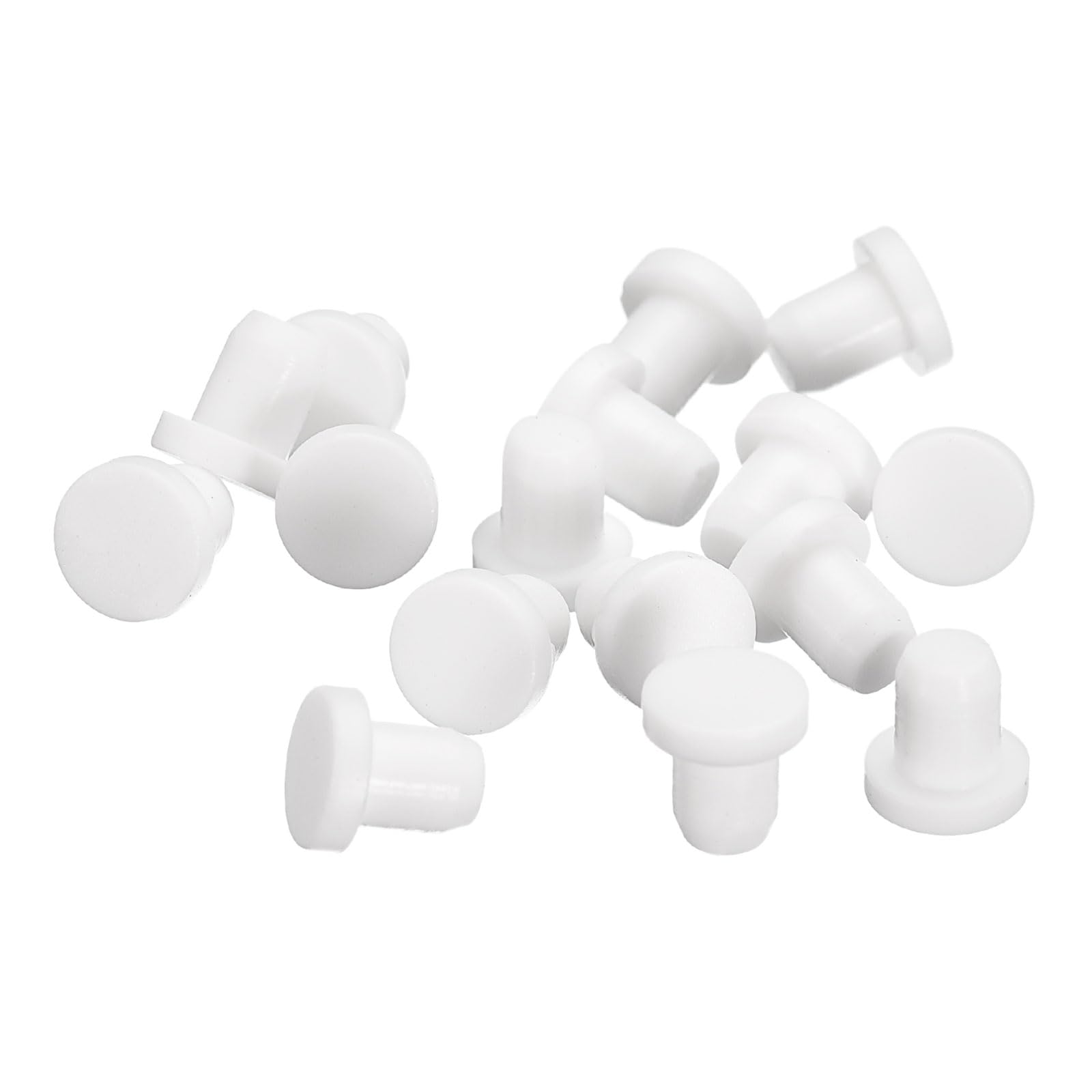 uxcell 32 Pieces White Rubber Stopper, 5.5mm Plug Holes for 5-5.3mm/0.2-0.21" Hole