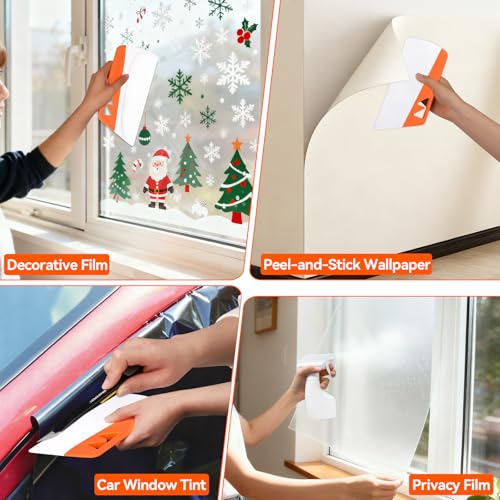 Image of WRAPXPERT Window Film Tools, Window Privacy Film & Peel and Stick Wallpaper Tool Kit, 4-in-1 DIY Starter Set with Smoothing Squeegee, Utility Knife and Blades & 180ml Adjustable Spray Bottle