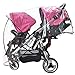 Weather Shield Double Stroller Rain Cover Twin Tandem Universal Size Baby Toddler Wind Shield Deal Popular Accessories Waterproof Windproof Travel Insect Protector (QH)