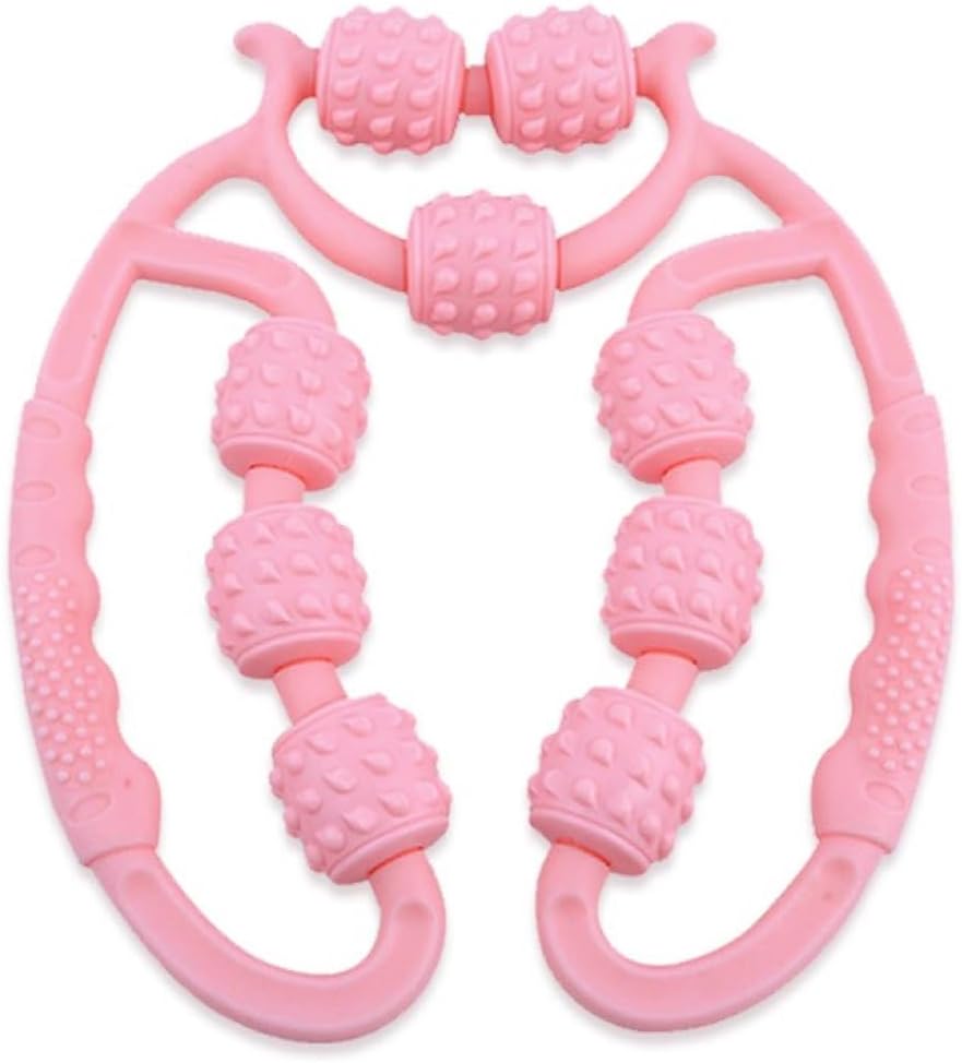 Ailunate マッサージローラー 筋膜ローラー 足 コロコロ 足痩せ ふくらはぎ 太もも 脚やせ ストレッチローラー (ピンク)