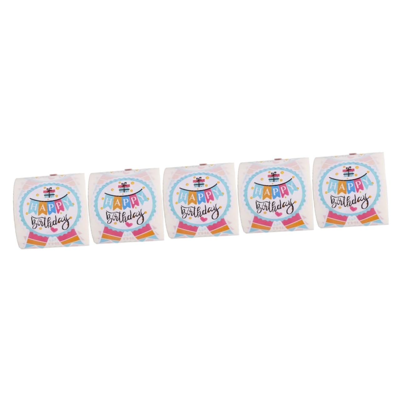 SHINEOFI 5rotoli Etichette Adesive Per Compleanno Adesivi Decorativi Cartoon Per Buste e Adesivi Autoadesivi Per Festeggiare e