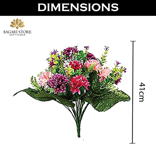 Bagari Artificial Flowers, Large Mixed Bush Grave Cemetery Flowers - Image 2