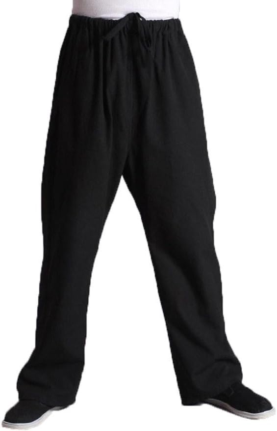 ZooBoo Men's Martial Arts Pants - Chinese Kung Fu Harem Trousers - Cotton