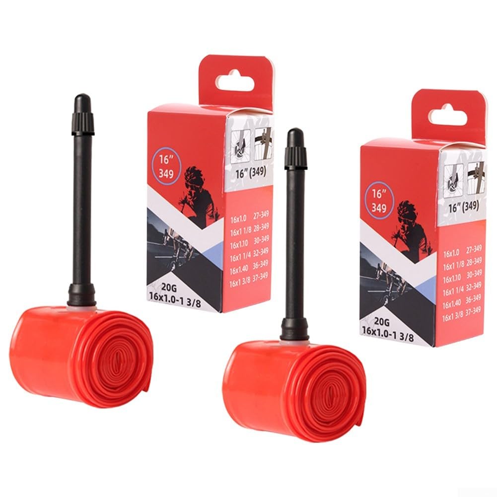 2PCS For TPU 16 Inches Inner Tube for Presta Valve 45mm Lightweight and Compact Bicycle Tire Replacement (((349 1.0-1 3/8) 45mm)
