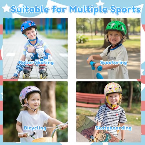 Image of Toddler Bike Helmet with Gloves and Backpack Set, 3 Sizes for Baby Infant to Kids Ages 1-3 3-5 5-8+, Adjustable Boys Girls Bike Helmet for Bicycle /Scooter /Skateboard /Roller Skate