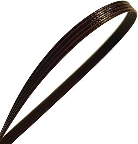 Miniatura 4 de RNY 200 pies de ratán de plástico de polietileno acanalado marrón con nervaduras negras para reparación, mesa de silla de ratán (color marrón con