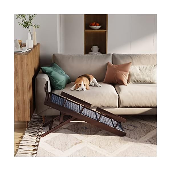 Adjustable Pet Ramp for Dog Wooden Pet Ramp for Small Animals Pet Gear with Paw Traction Mat Non-Slip Pet Stairs for Couch Bed Sofa Car Folding Safety Ramp Truck Cat Steps 8.5” to 24” Up to 190lb Adjustable Pet Ramp for Dog Wooden Pet Ramp for Small Animals Pet Gear with Paw Traction Mat Non-Slip Pet Stairs for Couch Bed Sofa Car Folding Safety Ramp Truck Cat Steps 8.5” to 24” Up to 190lb