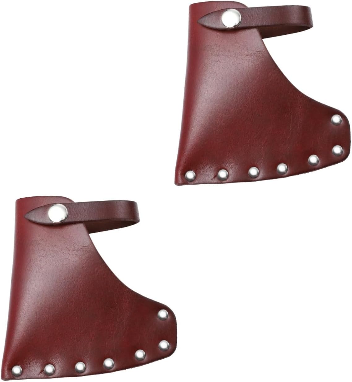 OSALADI 2pcs Cowhide Axe Protector Sleeve Hatchet Cover Easy Install Buckle for Camping Outdoor Safety