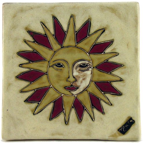Mara Ceramic Stoneware 8 Inch Sun Trivet (Tile)