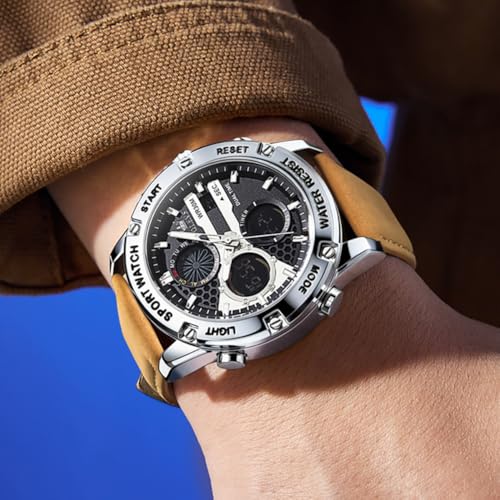 Image of OLEVS Men Watches Fashion Date Gift Chronograph Watch for Men Large Business Digital Calendar Waterproof Mens Wrist Watch