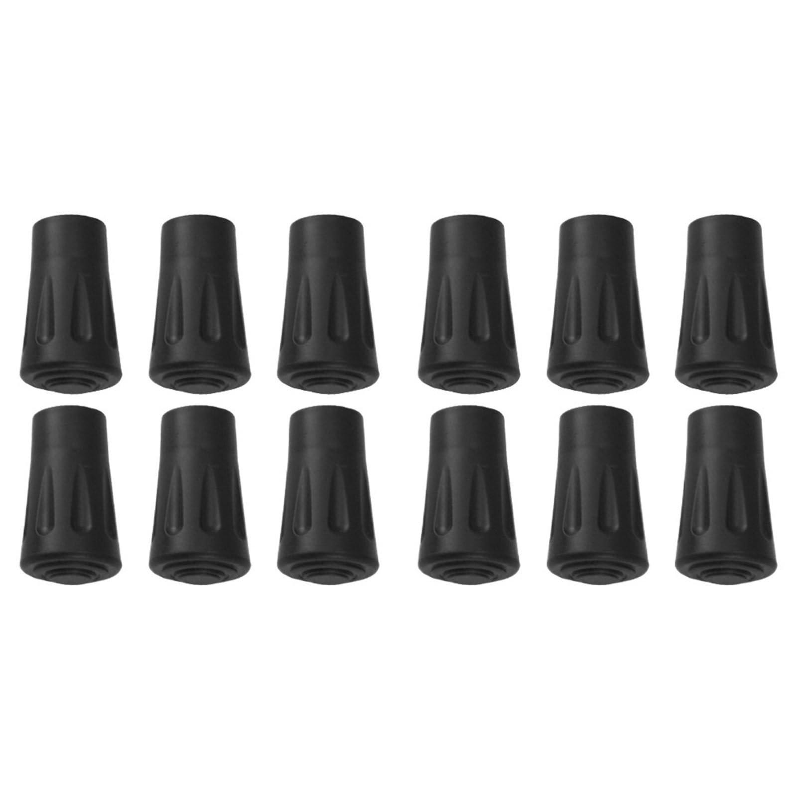 Ochraniacz na laski Trekkingowe gumowe końcówki Czarne 6/12 szt(Black-12pcs)