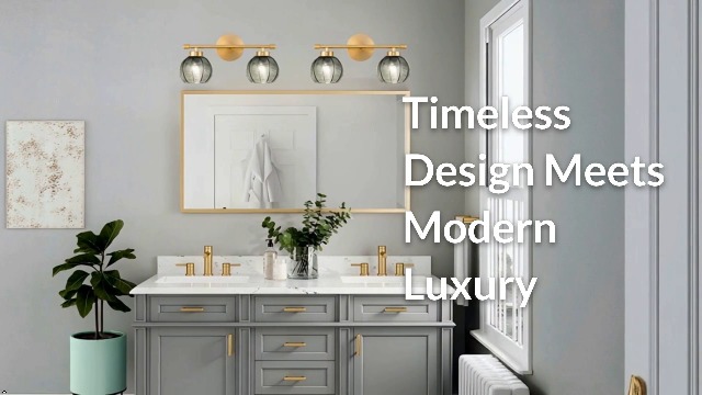 Image of Gold Bathroom Light Fixtures Vanity Wall Light Over Mirror 2-Lights Green Glass Wall Sconces Mid Century Wall Mount Light Fixture Modern Wall Light for Bathroom Stairs Bedside Bedroom