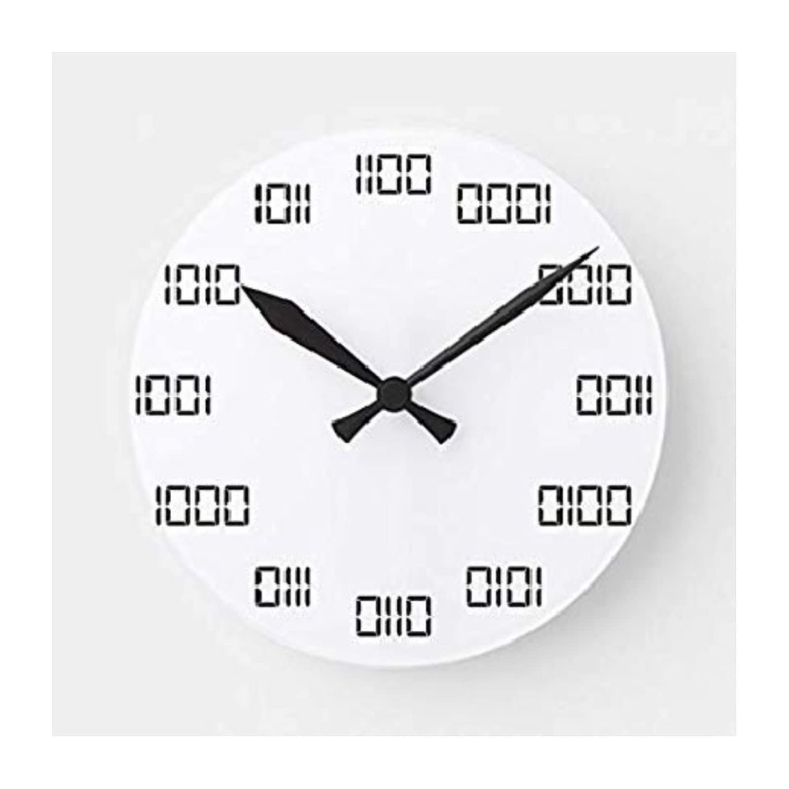 ArogGeld Binary Time Wall Clock Modern Wood Clock 10 Inch Silent Non-Ticking Wooden Wall Clocks Battery Operated Living Room Bedroom Kitchen Farmhouse Decor Christmas Birthday Gift