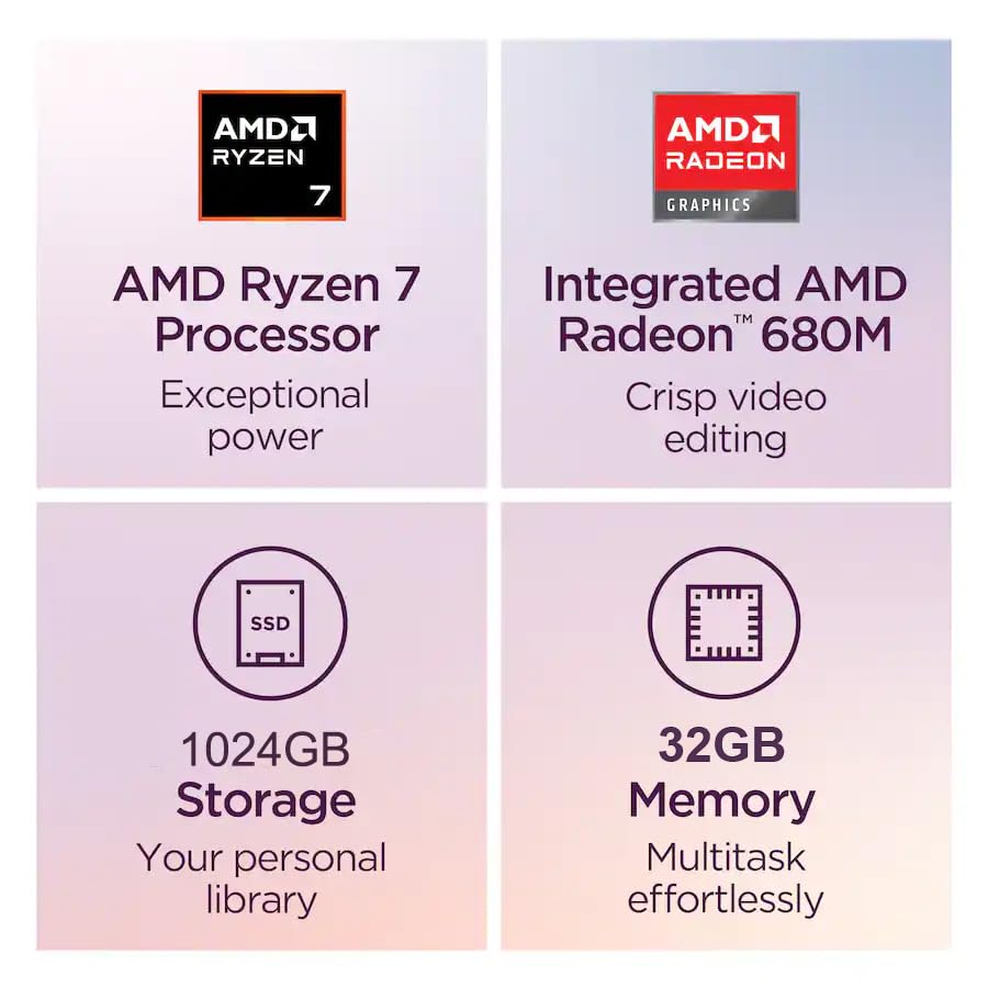 Image of 2026 Lenovo IdeaPad Slim 3 Laptop (15.3 inch FHD+ Anti-Glare Touchscreen, AMD Ryzen 7 170 (> Intel i7-1355U) 32GB DDR5 RAM, 1TB SSD, Radeon 680M Graphics) for Business, Home, Students, Win 11 Home, Grey