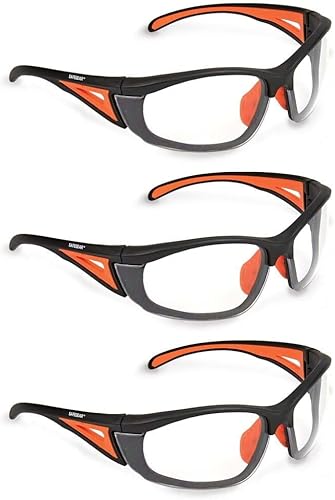J. J. Keller & Associates, Inc. SAFEGEAR - Paquete de 3 lentes de seguridad, compatibles con ANSI Z87.1, protección UV, ligeros