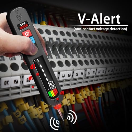 Image of BSIDE Rechargeable Voltage Tester Pen Non-Contact Voltage Detector with Contacted Measure AC Voltage, Color LCD Environment Temperature Tester for Electrical Live Wire Check and Breakpoint Locate