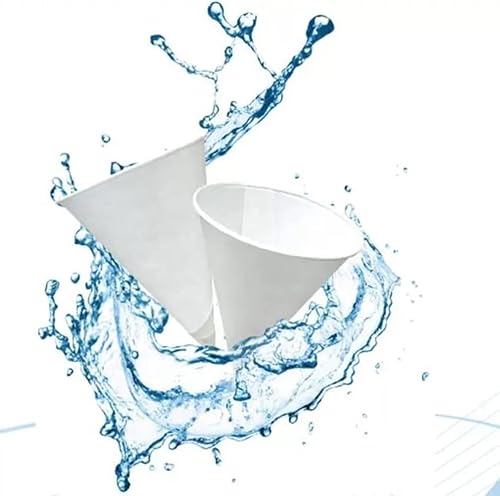Miniatura 3 de HEALLILY 250 tazas de cono de papel, tazas de agua de cono de café blanco, tazas de café blancas a granel, tazas dispensadoras sin cera, tazas de