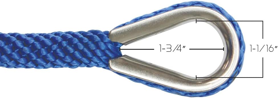 Extreme Max 3006.3478 BoatTector Solid Braid MFP Anchor Line with Thimble - 1/2" x 100', Royal Blue - Image 2