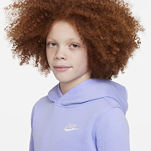 Nike Boys NSW Pull Over Hoodie Club (as1, alpha, m, regular, Light Thistle/White)4