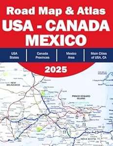 Road Map Canada USA Mexico - North America Road Map 2025 - Road Atlas North America 2026 - Road Map Canada