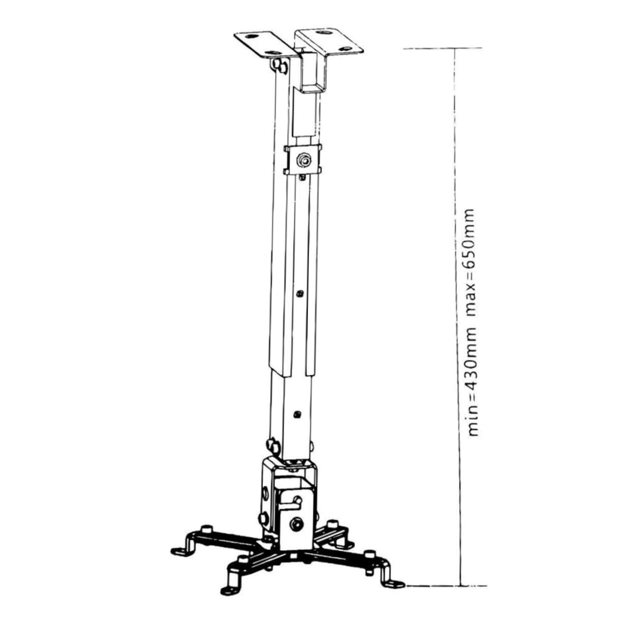 Gatuida Supporto Proiettore Soffitto Regolabile 15Kg Staffa in Ferro Bracci Doppia Articolazione per Installazione Flessibile