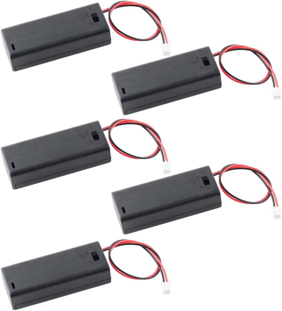 for Microbit 3V 2 Cell AAA Battery Holder Case Cover Storage Box with Switch PH2.0 Connector Male 14cm Cable (Pack of 5)