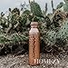 HOMEZY Copper Water Bottle (34oz/1000ml) 100% Pure Handmade Hammered Ayurvedic Pure Copper Vessel for Drinking Heavy Duty & Leak-proof