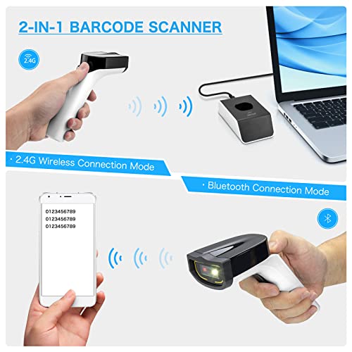Netum Bluetooth Wireless 2D Barcode Scanner With Charging Cradle, Hands Free Automatic Sensing Bar Code Reader 1D 2D Qr Pdf417 Scan Gun Works With Mac Os thumb #4