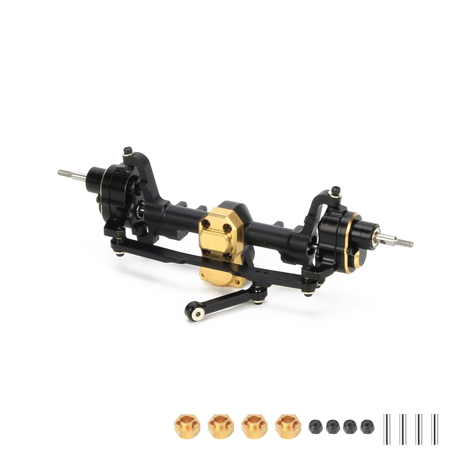 RCAWD Front Portal Axle Housing & Steel Gears For Axial 1-24 SCX24 Crawlers upgraded partBlack