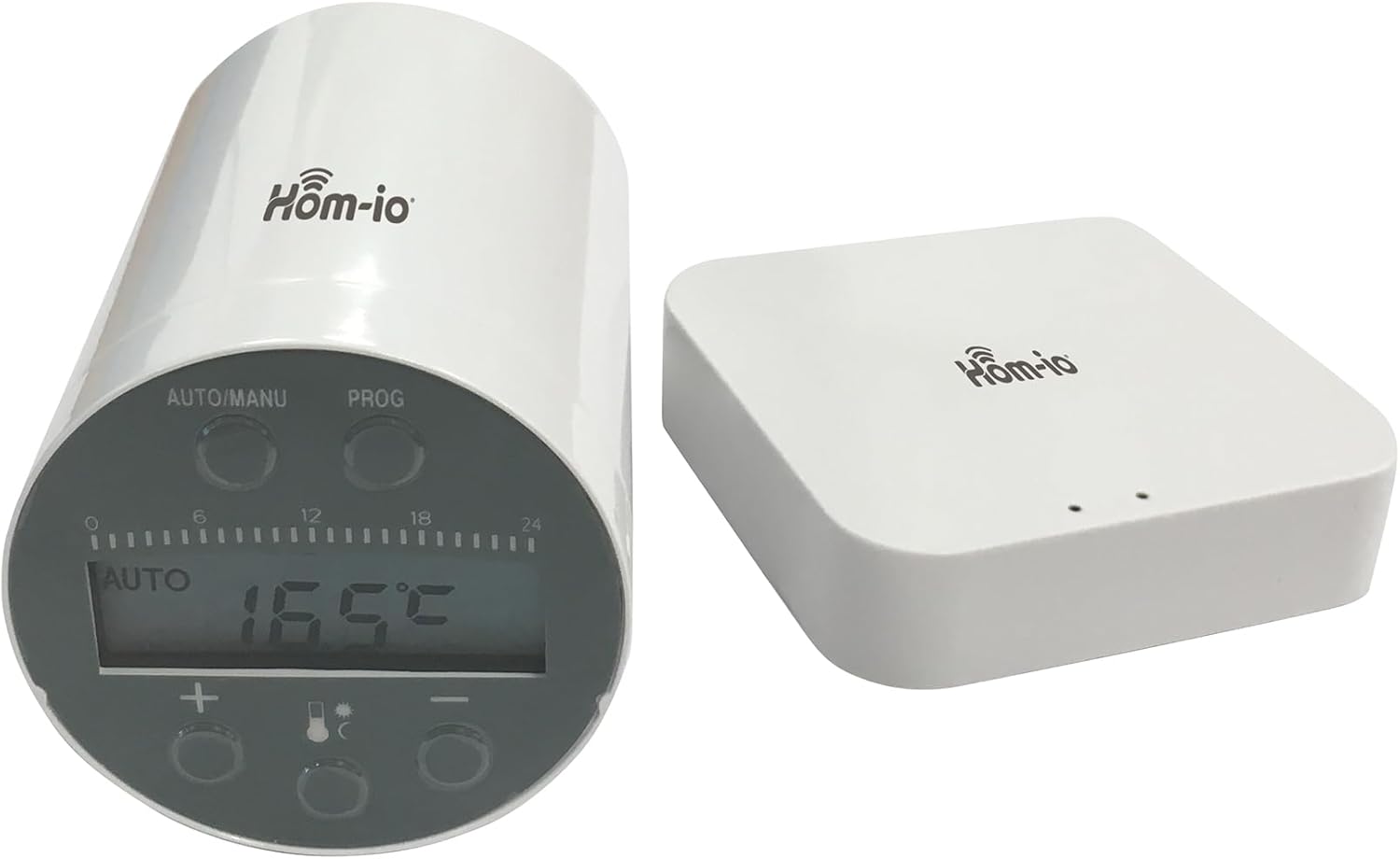 Hom-io WiFi Valve equipment consisting of Gateway + 1 Thermo-Valve