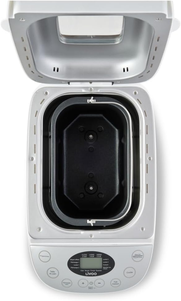 Livoo DOP205W - Macchina per il pane fatta in casa, doppio impastatore, 15 programmi senza ghiaccio, completo, trazione, brioche ecc. Grande capacità, partenza diversa, mantenimento al caldo Livoo DOP205W - Macchina per il pane fatta in casa, doppio impastatore, 15 programmi senza ghiaccio, completo, trazione, brioche ecc. Grande capacità, partenza diversa, mantenimento al caldo