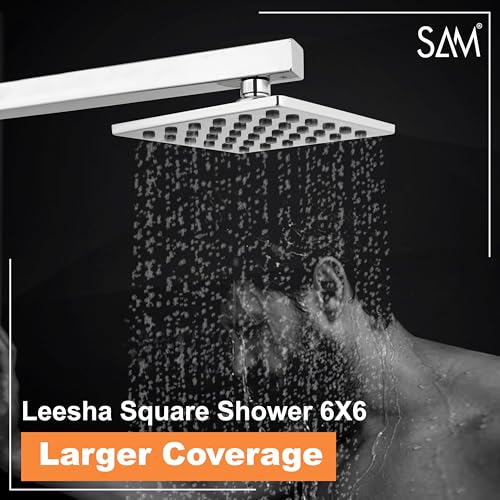 Image of SAM Shower Slim High Pressure Rainfall Showerhead Without Arm for bathroom (Leesha, 6 * 6)