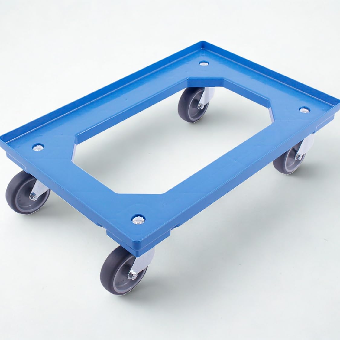 Wózek transportowy 60 x 40 cm, wózek do skrzynek składanych, skrzynek, euroboksów, Made in Germany, TÜV, 4 kółka skrętne, maks. 300 kg, niebieski